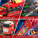 Versatile Toy Truck Set with 45'' Foldable Race Track for Children Aged 4-8