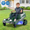 12V Kids Electric Lawn Mower with Dual Control Sticks and LED Lights for Ages 3-8
