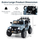Grey 2-Passenger Electric Ride-On Truck with 12V Power for Kids