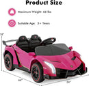 Pink 2-Seater Lamborghini Veneno Ride-On Car for Toddlers with Remote Control