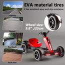 12V Electric Go Kart for Kids with Foldable Design, Adjustable Seat, and 4 Non-Slip EVA Wheels for Outdoor Fun