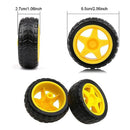 8 Piece TT Motor Wheel Replacement Set for Smart Car Robot 1:48 Model