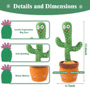 Interactive Singing Cactus Toy with LED Lights and 10 Songs by MIAODAM