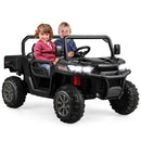 12V Black Electric Dump Truck for Kids with Remote Control and Shovel