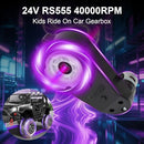 Set of 2 High-Speed 24V RS555 40000RPM Electric Motor Gearboxes for Ride-On Vehicles