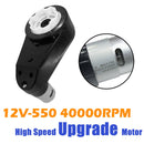 Set of 2 Kids Electric Car Gearbox with 12V RS550 40000RPM High-Speed Motor in Black