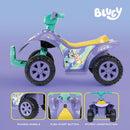 Bluey - 6V Ride-On ATV for Kids with Rechargeable Battery and Reverse Function