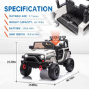 24V Electric Ride-On Truck for Kids with Remote Control, LED Lights, and MP3 Player in White