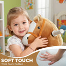 Musical 6V Ride-On Horse with Foot Pedal, Washable Cover, Suitable for Ages 1.5 to 5