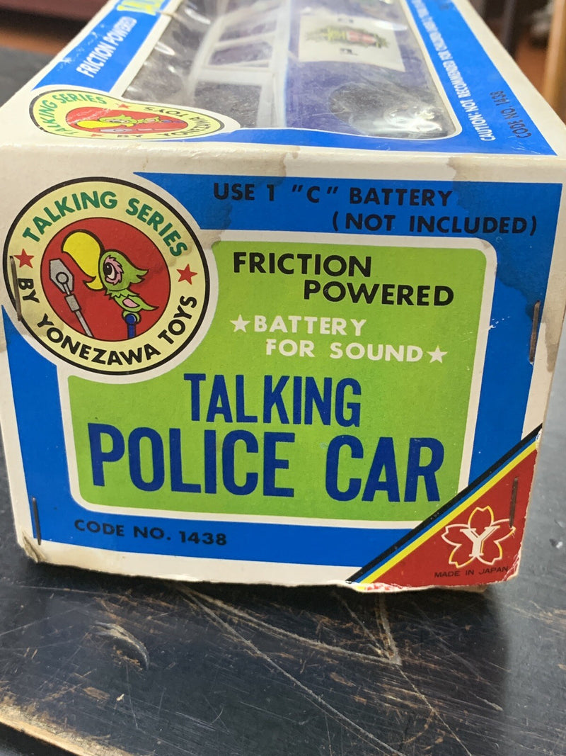 Vintage Battery Operated English Talking Police Car with Box