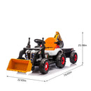 24V Electric Ride-On Tractor Toy for Kids with 4-in-1 Construction Tools