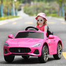 12V Licensed Maserati GranCabrio Ride-On Car for Kids with Remote Control and Lights in Pink