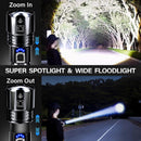 AKNEAR 99000 Lumens Rechargeable LED Flashlight Set with USB-C Zoom Function