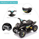 6V Children’s Electric ATV Ride-On Quad with Forward and Reverse Capabilities