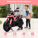 Pink/Black Kids Battery-Powered Motorcycle with Training Wheels and USB/AUX/MP3 Connectivity