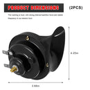Dual Black 12V Waterproof Train Horn Kit - 2 Pieces with High Volume