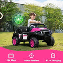 24V Pink Electric Ride-On Car for Kids Age 3-8, 4-Seater Adventure