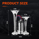 12V 600DB Enhanced Dual Trumpet Air Horn, Extremely Loud Train Sound