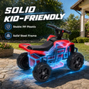 Qaba Red Kids Quad ATV with 6V Battery and Handlebar Controls