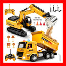 Kids' 2.4GHz Remote Control Excavator and Dump Truck Playset