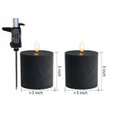 volnyus Set of 2 Black Flat Top Flameless LED Pillar Candles, 3x3 Inches