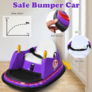Purple 6V Kids Ride-On Bumper Car with 360° Spin and Remote Control