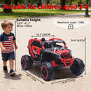 24V 400W Children's Electric UTV with Remote Control, 4-Wheel Suspension, Bluetooth Sound, and LED Lighting