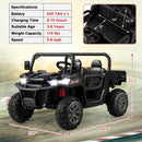 24V Electric 2-Seater Black Ride-On Dump Truck with Remote Control