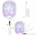 Dual Function Electric Fly Swatter 4000V, Insect Zapper Racket, White