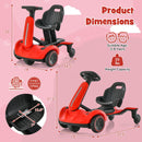6V Electric Drifting Go Kart for Kids with 360° Spin - Red