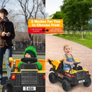 Costzon 12V Electric Dump Truck with Remote Control, Dump Bed, Shovel, and 3 Speed Options