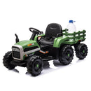 24V Battery-Powered Ride-On Tractor with Trailer, Remote Control, LED Lighting, and MP3 Player