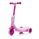 2-in-1 Kids 3-Wheel Electric Ride-On Scooter with Tail Color Lights and Spray, PU Wheels