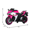 Pink Electric Ride-On Motorcycle for Girls with Training Wheels - Suitable for Ages 3 and Up