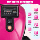 Pink 6V Kids Electric Motorcycle with Training Wheels, LED Lights, and Music