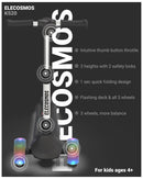 ELECOSMOS Kids Electric Scooter for Ages 5-8 with 3 Wide Light-Up Wheels