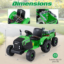 Kids' 24V Electric Tractor with Removable Trailer, Remote Control, and Music