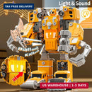 WATUDOU 5-in-1 Transforming Construction Vehicle and Robot Toy Set