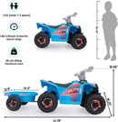 Kids 6V ATV 4 Wheeler with Trailer and Music
