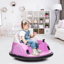 12V Remote Control Bumper Car for Kids with 360 Spin, LED Lights, MP3, and USB - Pink