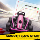 Pink 24V Electric Drift Go Kart for Kids Ages 8-12 with Dual Speed Options