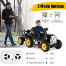 12V Children’s Ride-On Tractor with Trailer and Remote Control - Black