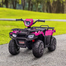 Pink 12V Electric Ride-On Car for Kids Aged 3 to 5 with Music and LED Lights