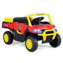 24V Red Off-Road Dump Truck Ride-On Car with Remote Control and Music