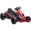 24V Drift Go Kart for Kids Ages 8 - 12 in Red with 2 Speed Options