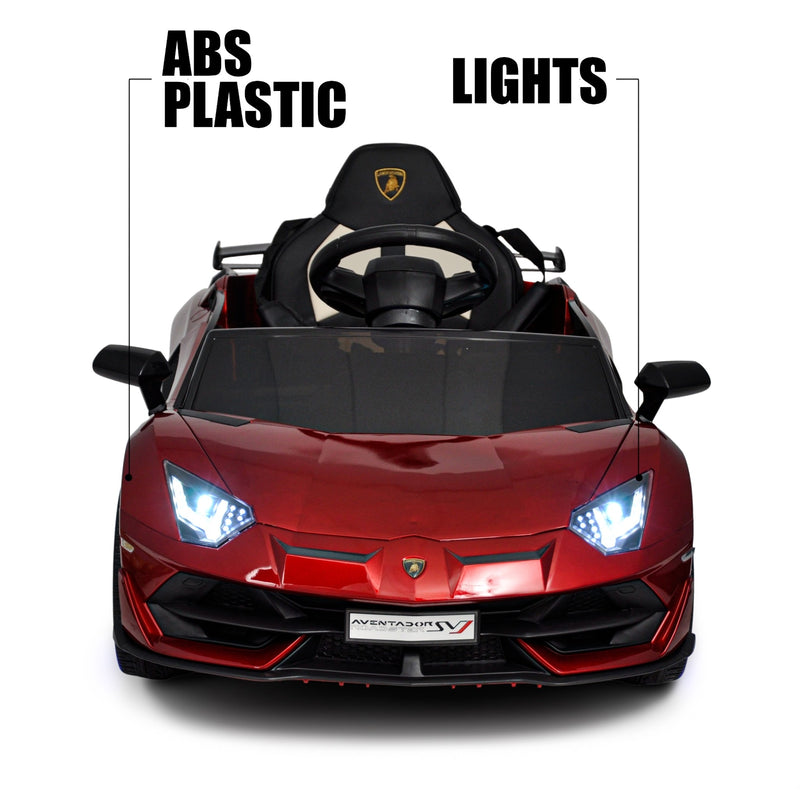 Kids Ride-On Licensed Lambo RC Car with MP4 Player and LED Wheels in Multiple Colors