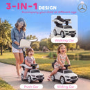 Mercedes-Benz Licensed Toddler Push Car with 4-in-1 Features and Handle, White