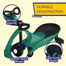 Twist and Go Wiggle Ride-On Toy - Green and Black, No Batteries or Pedals