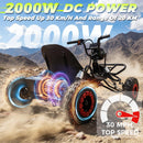 2000W Motor Electric Go Kart with Premium Steel Frame, 3 Speed, Up to 30MPH