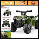 6V Kids Electric ATV Quad Toy with Treaded Tires and Push-Button, Army Green